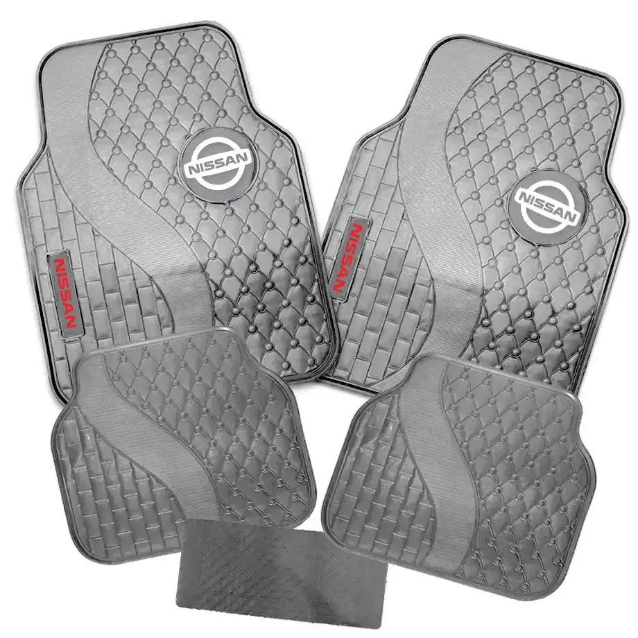 Suitable To Fit - Nissan 5-Piece Rubber Car Mats (White) 1