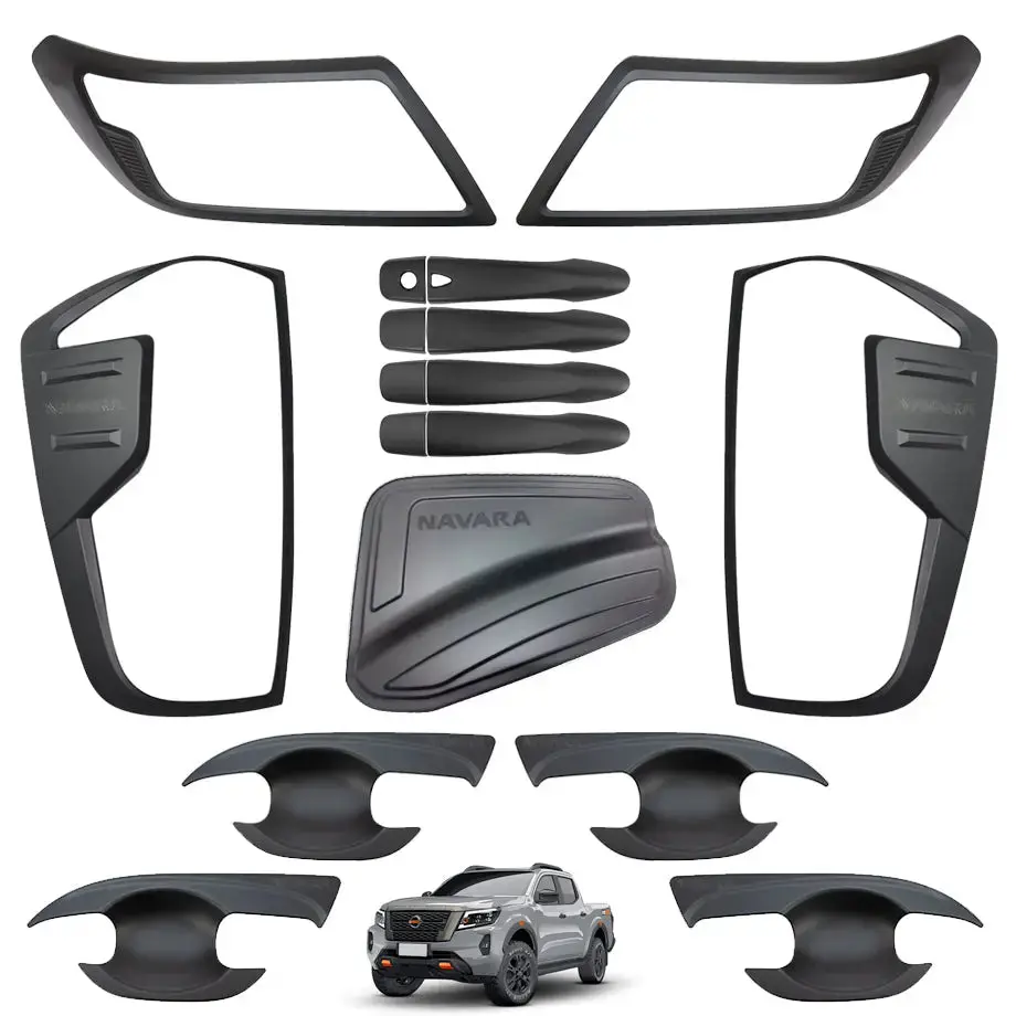 Suitable To Fit - Nissan Navara (21-On) Matte Black Accessories Kit (17-Piece) 1