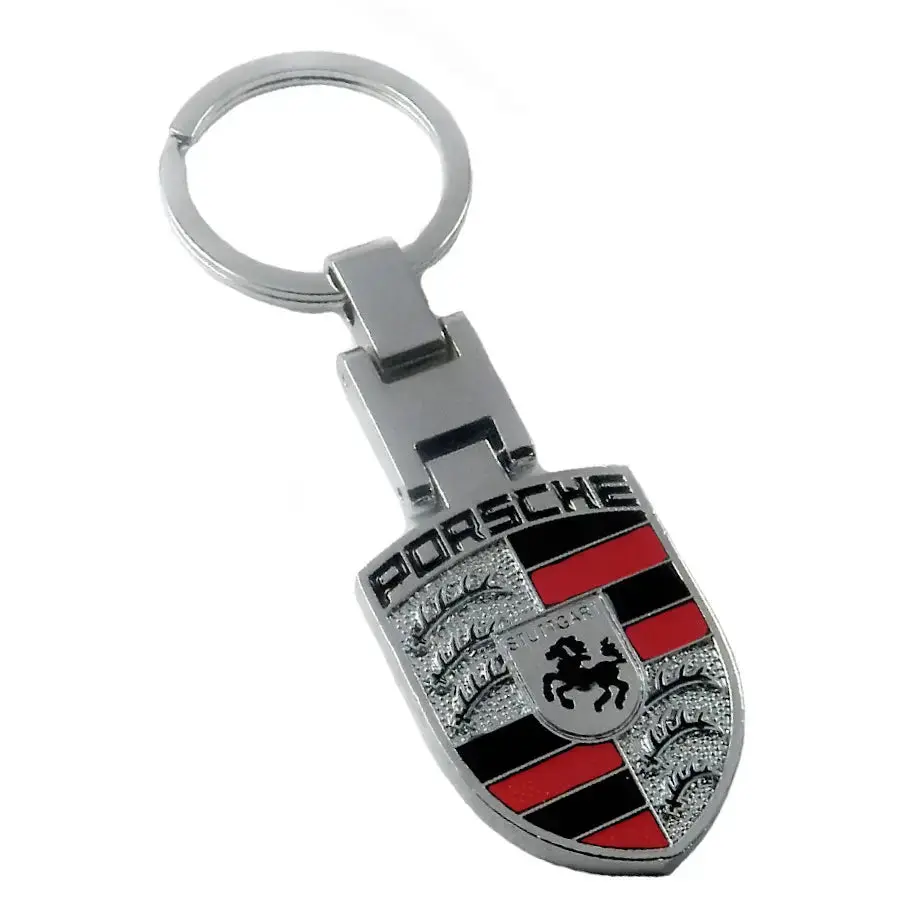 Suitable To Fit - Porsche Branded Chrome Key Ring 1