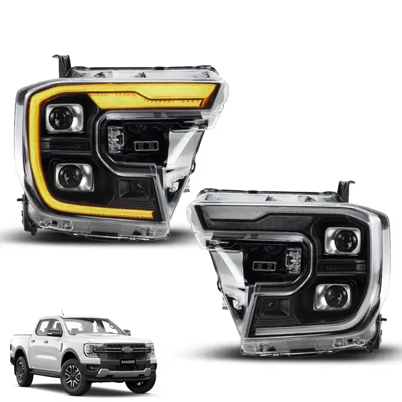 Suitable To Fit - Ranger Next Gen (22-On) Oem Wildtrak Style Drl Led Dual Projector Upgrade Headlights 1