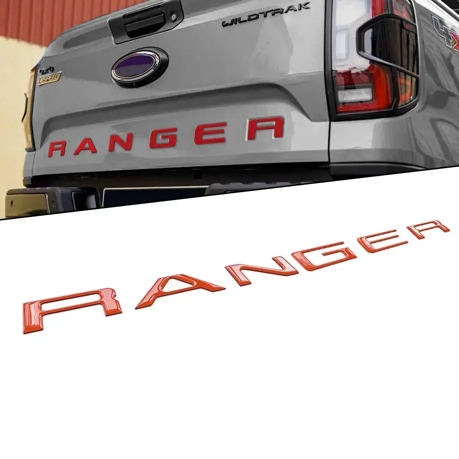 Suitable To Fit - Ranger Next Gen 3D Raised Tailgate Lettering Badge Kit (Red) 1