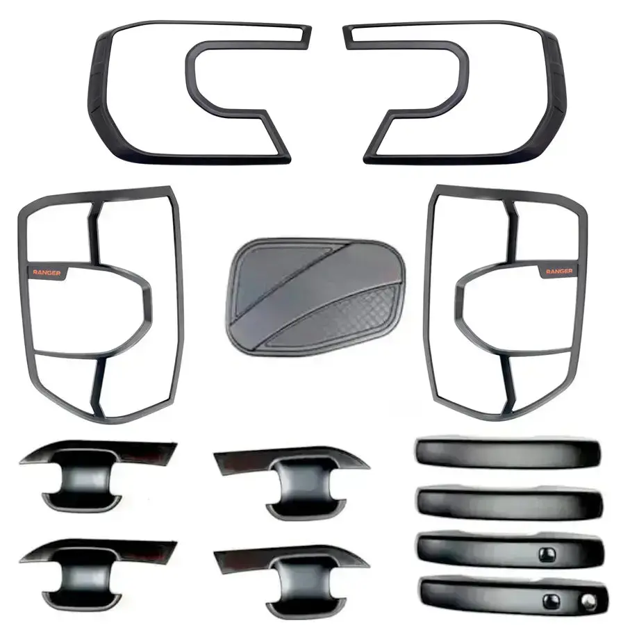 Suitable To Fit - Ranger Next Gen Wildtrak (22-On) 13-Piece Matte Black Accessory Trim Kit 1