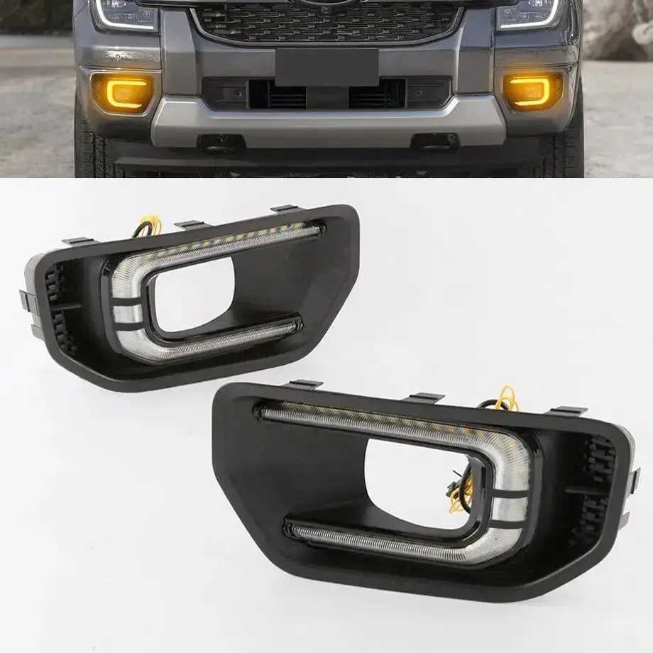 Suitable To Fit - Ranger Next Gen Xl / Xlt (22-On) Dual Function Drl Led Fog Light Surrounds 1