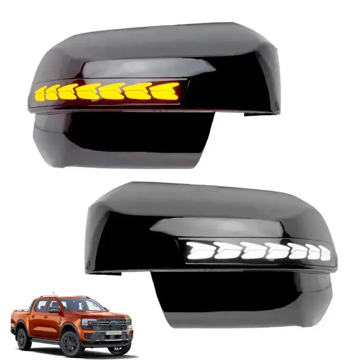 Suitable To Fit - Ranger Next Gen (22-On) Gloss Black Sequential Led Mirror Covers 1