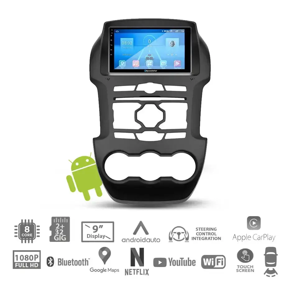 Suitable To Fit Ranger T6 - 9 Inch Roadstar Android Entertainment & Gps System 1