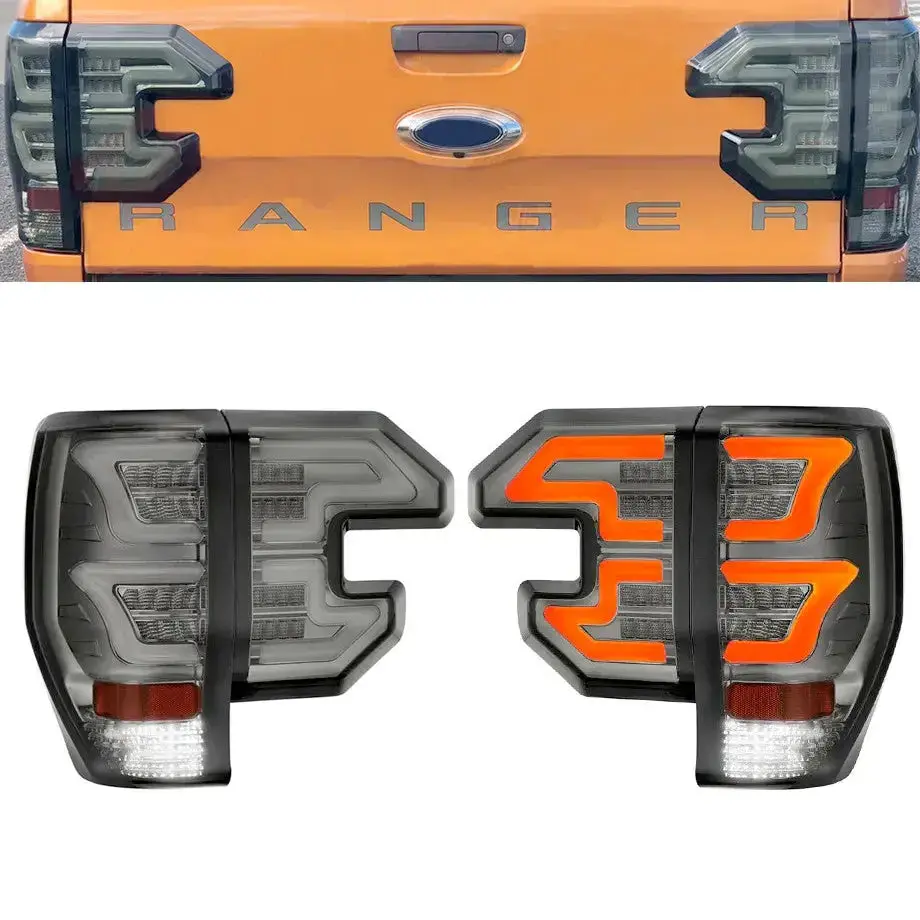 Suitable To Fit - Ranger T6/T7/T8 Raptor Style 4-Piece Led Smoked Taillights 1