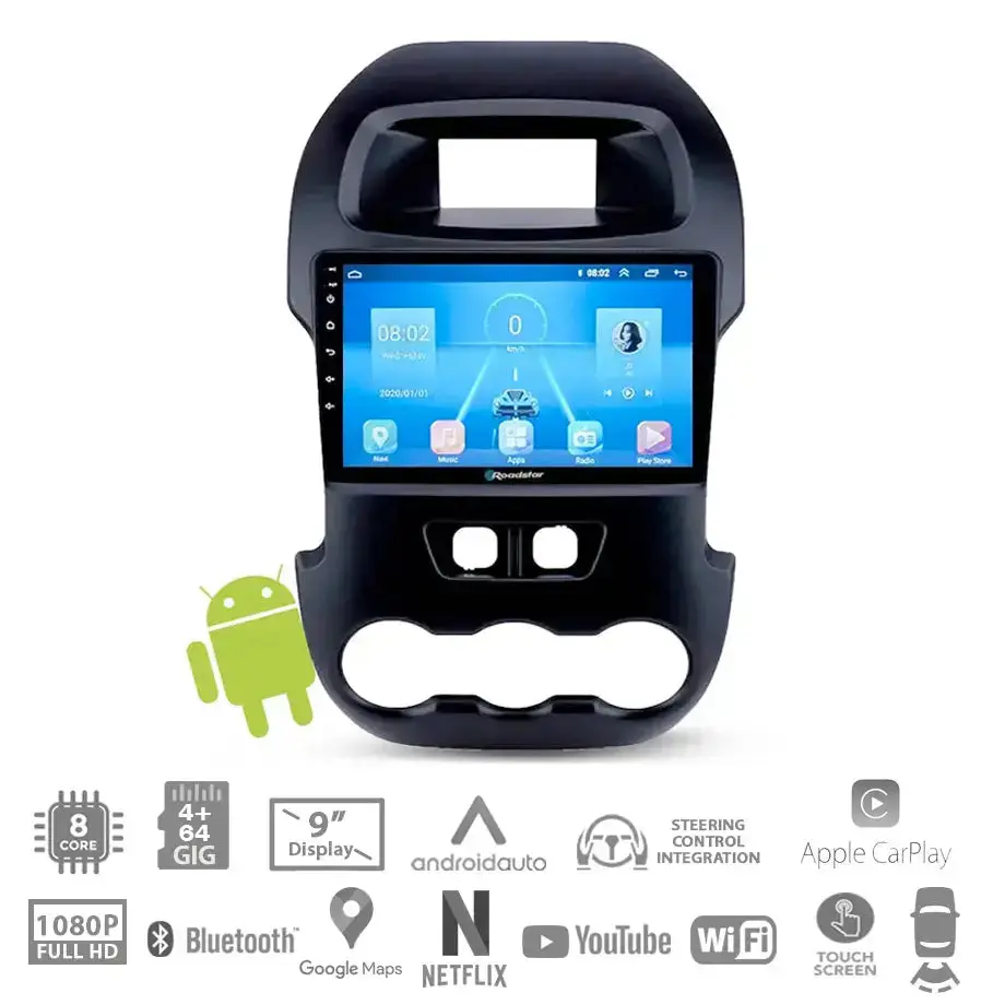 Suitable To Fit Ranger T6 (12-15) - 9 Inch Roadstar Android Entertainment & Gps System 1