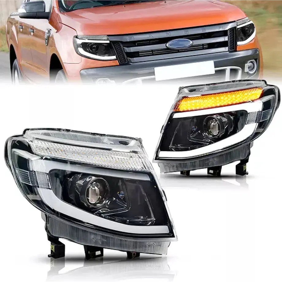 Suitable To Fit - Ranger T6 (12-15) Drl Led Projector Upgrade Headlights 1