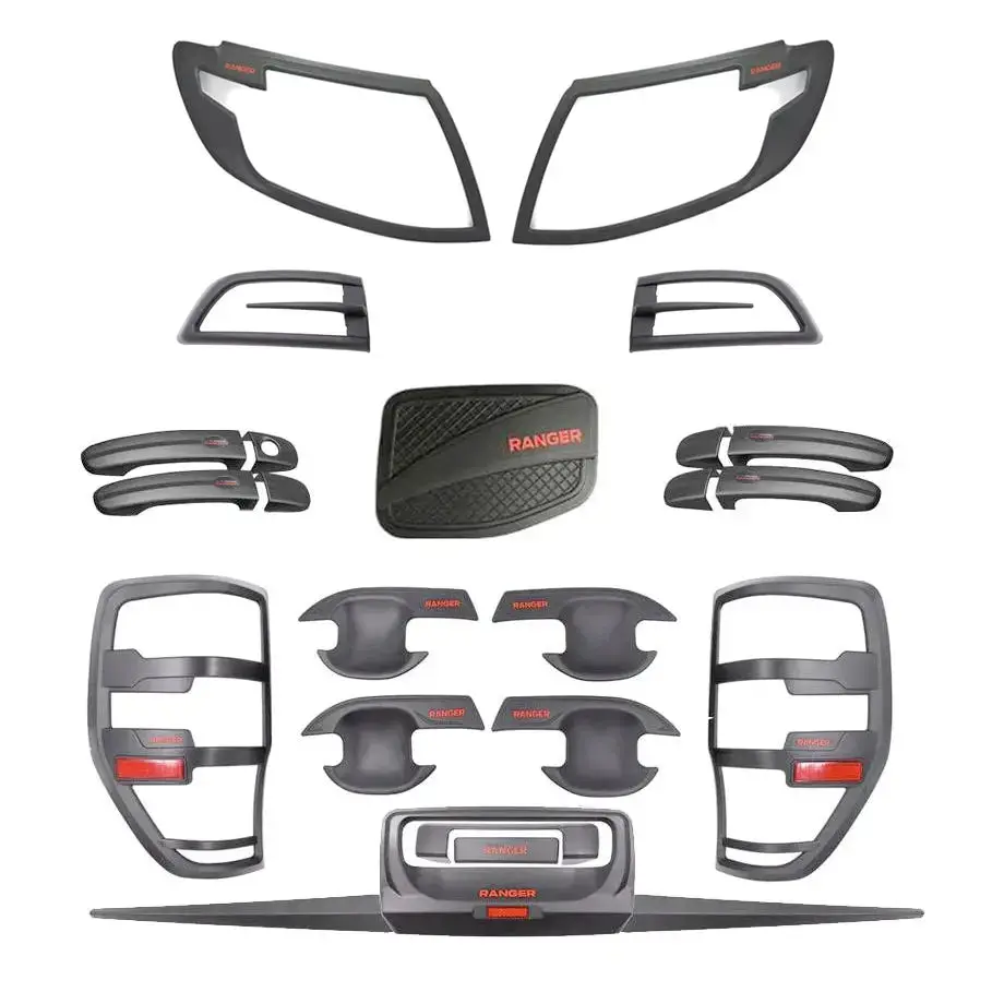 Suitable To Fit - Ranger T6 (12-15) Matte Black Accessories Kit (24-Piece) 1