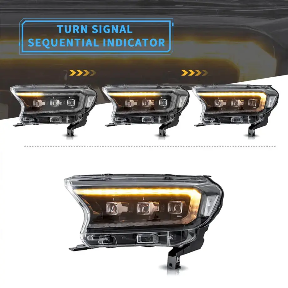 Suitable To Fit - Ranger T7 / T8 Bugatti Style Drl Led Projector Headlight (16-On) 2
