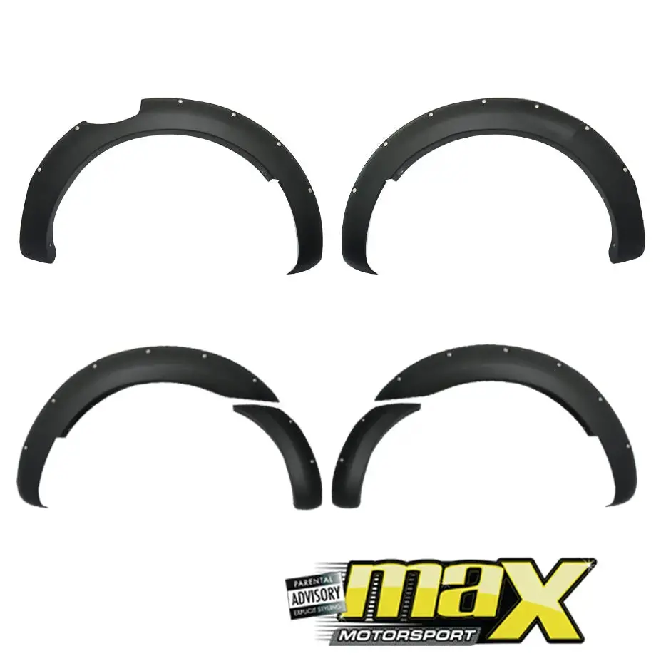 Suitable To Fit Ranger T7 (16-On) Matte Black Plastic Side Wheel Arch Kit (Smooth Studded) 1