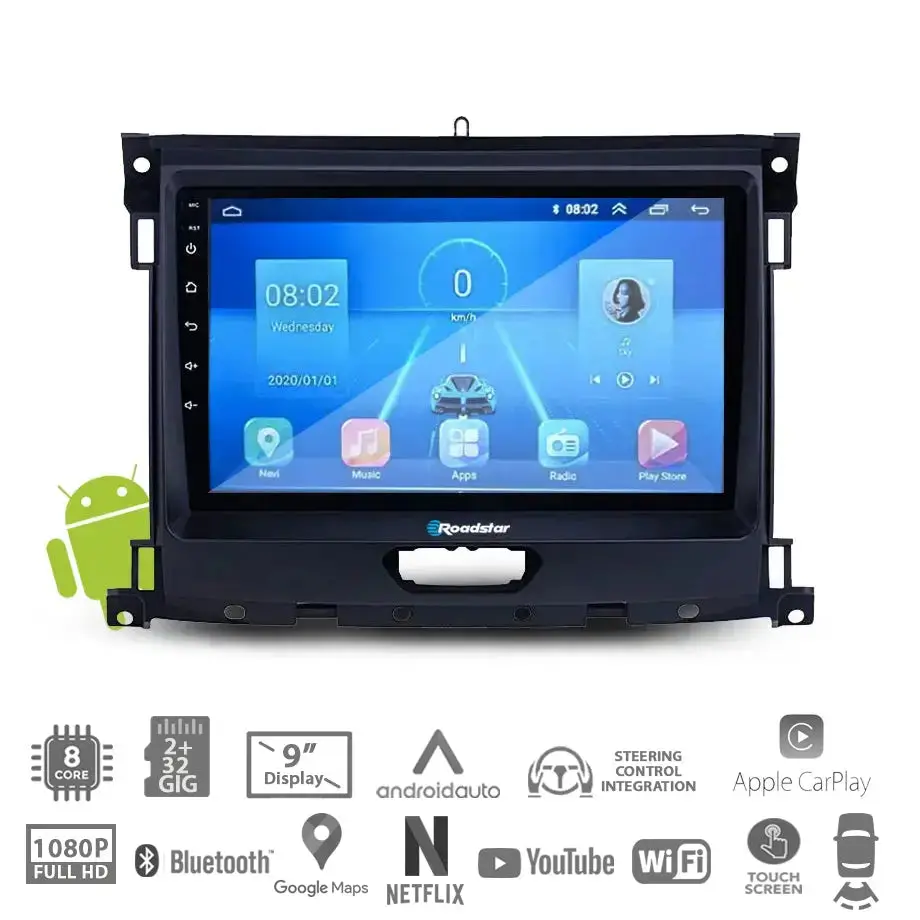 Suitable To Fit Ranger T7 (15-On) - 9 Inch Roadstar Android Entertainment & Gps System 1