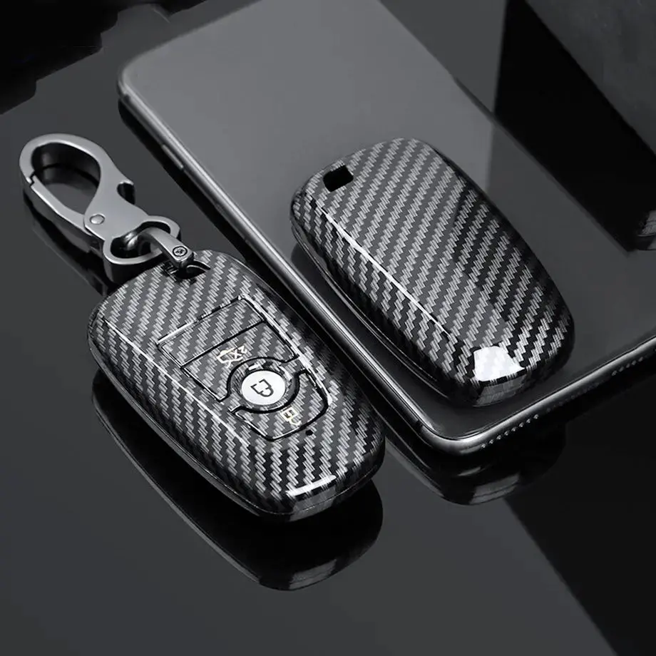 Suitable To Fit - Ranger T8 Carbon Look Key Case Cover With Key Ring 1