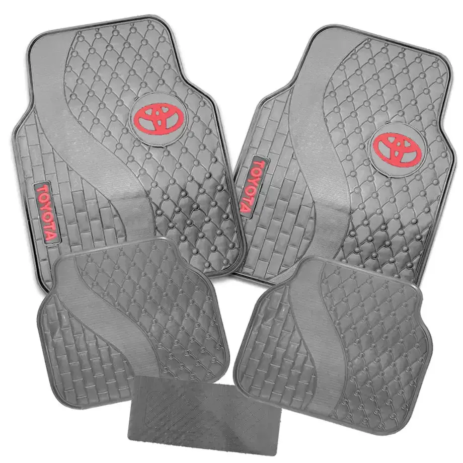 Suitable To Fit - Toyota 5-Piece Rubber Car Mats (Red) 1