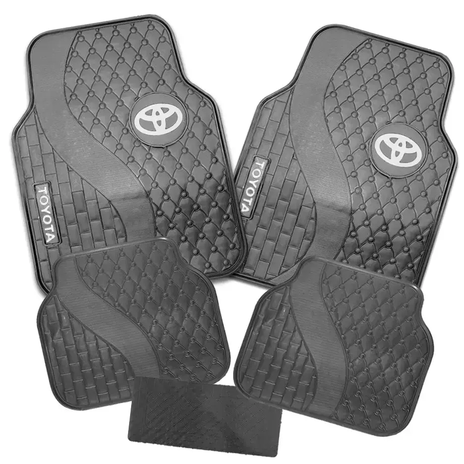 Suitable To Fit - Toyota 5-Piece Rubber Car Mats (White) 1