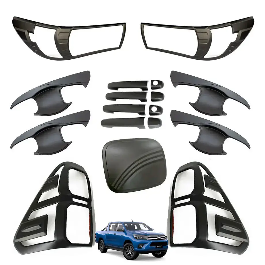 Suitable To Fit - Toyota Hilux (15-19) Matte Black Accessory Kit (17-Piece) 1