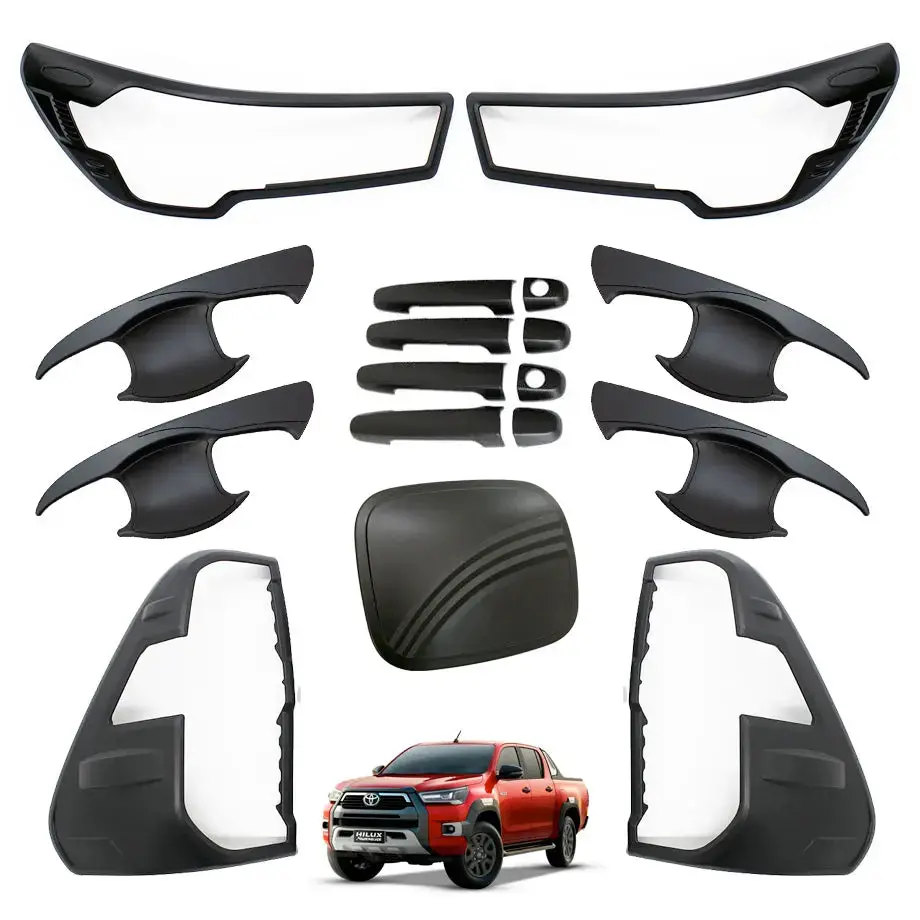 Suitable To Fit - Toyota Hilux (20-On) Matte Black Accessory Trim Kit (17-Piece) 1