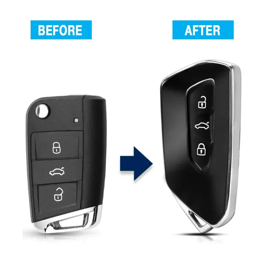 Golf 8 Style 3-Button Keyless Entry Conversion Key 1