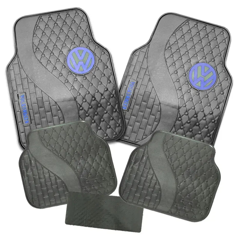 Suitable To Fit - Vw 5-Piece Rubber Car Mats (Blue) 1