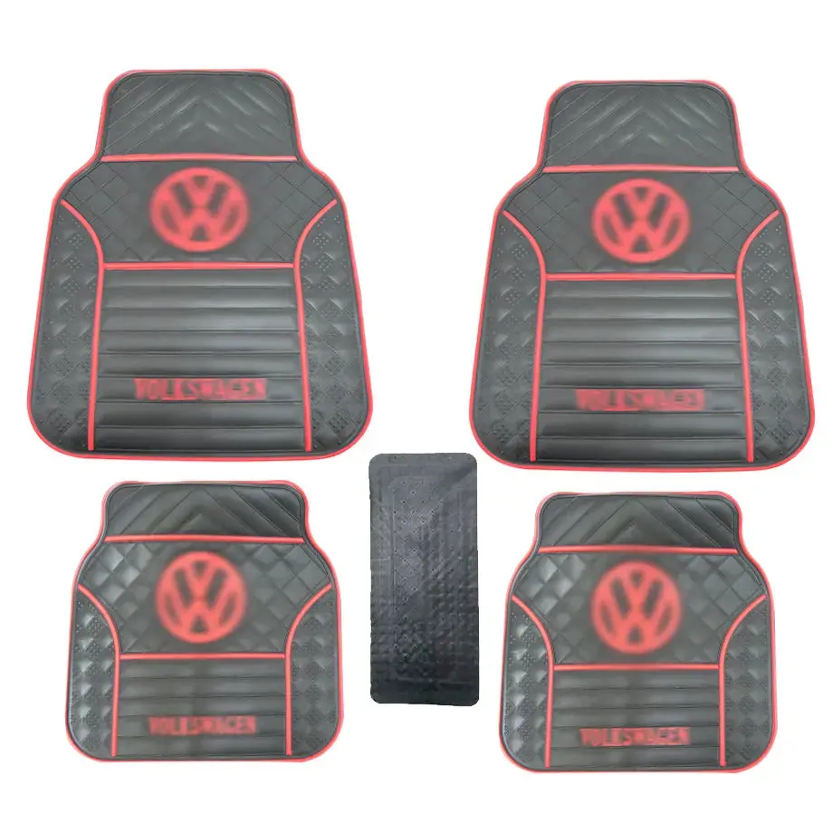 Suitable To Fit - Vw 5-Piece Rubber Car Mats (Red) 1