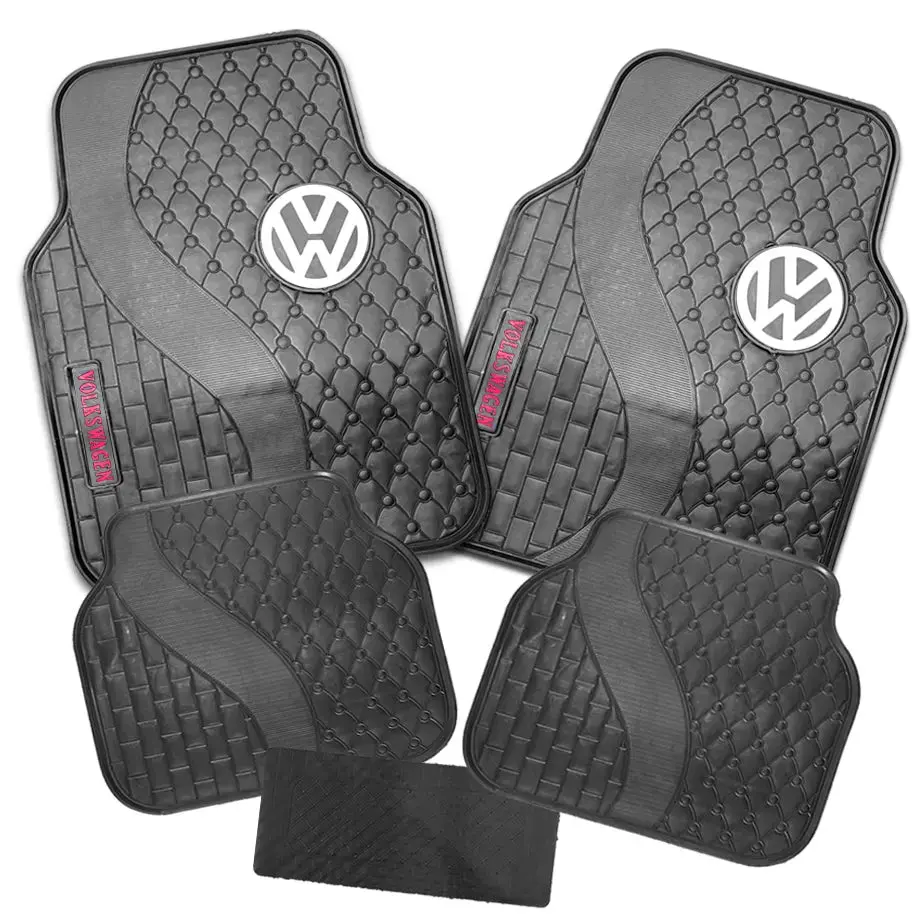 Suitable To Fit - Vw 5-Piece Rubber Car Mats (White) 1