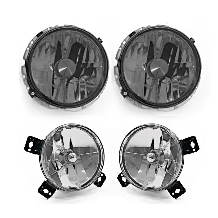 Suitable To Fit - Vw Golf 1 Crystal Smoked Headlights (Inners & Outers) 1