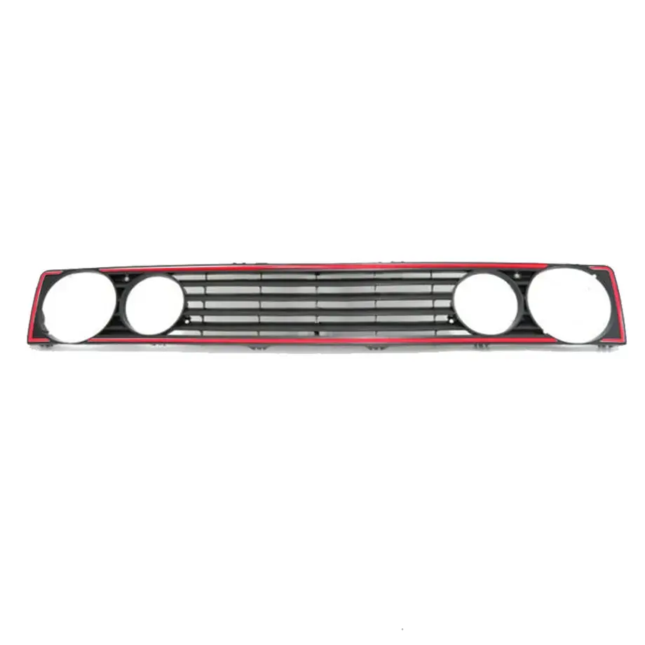 Suitable To Fit - Vw Golf 1 Double Headlight De-Badge Grille With Red Trim 1