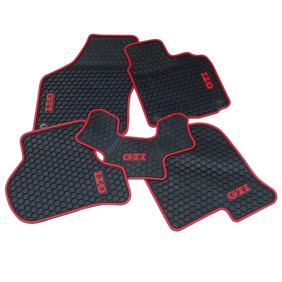Suitable To Fit - Vw Golf 5/6 Red Gti Custom Rubber Car Mats (5-Piece) 1
