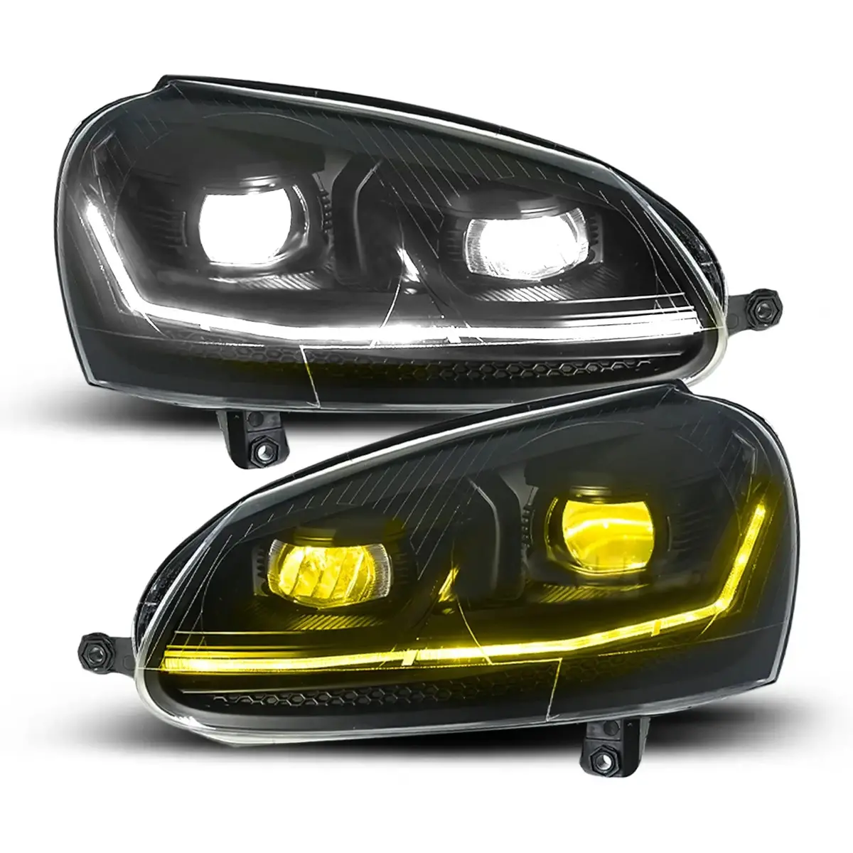 Suitable To Fit - Vw Golf 5 - Golf 7.5 Gti Style Upgrade Black Headlights 1