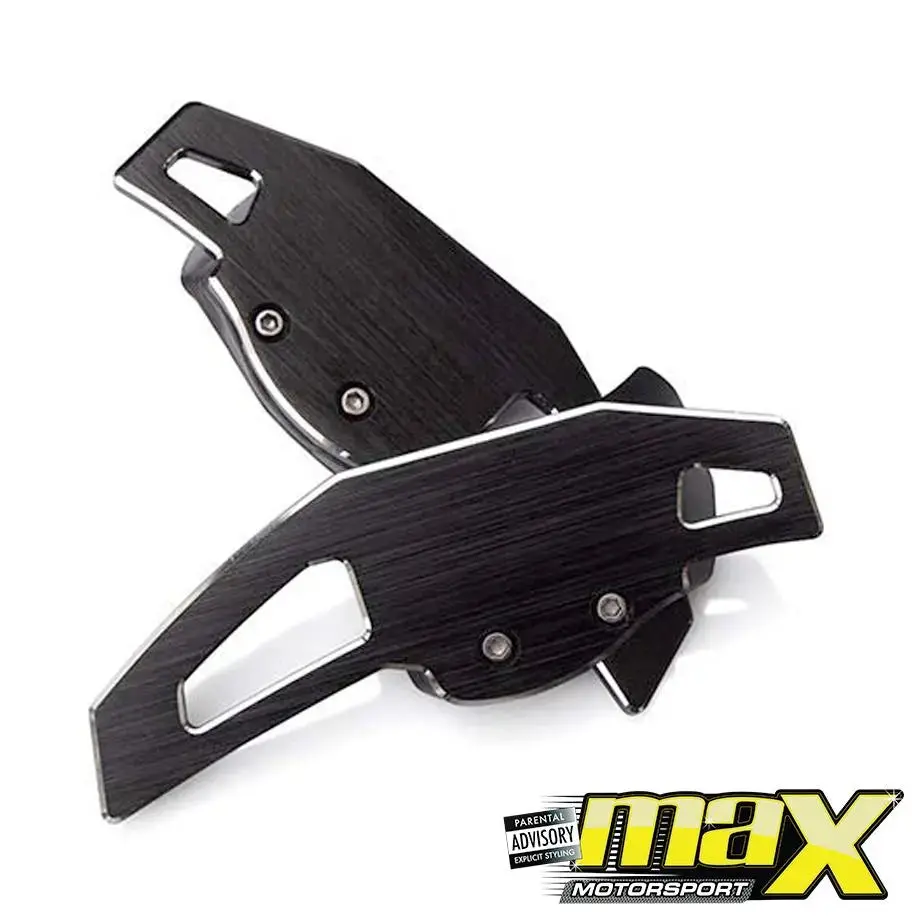 Suitable To Fit - Vw Golf 6 Brush Aluminium Black Paddle Shift Extensions 1
