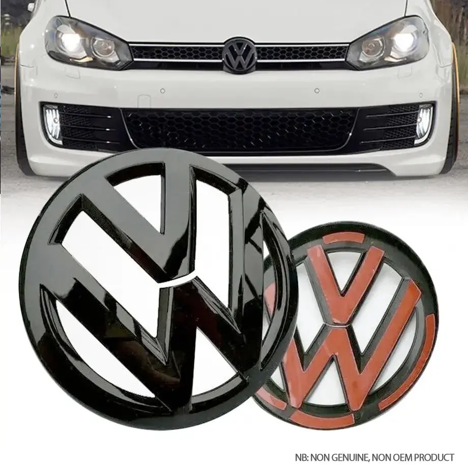 Suitable To Fit - V-W Golf 6 Gloss Black Stick On Emblem Badge Cover (Pair) 1