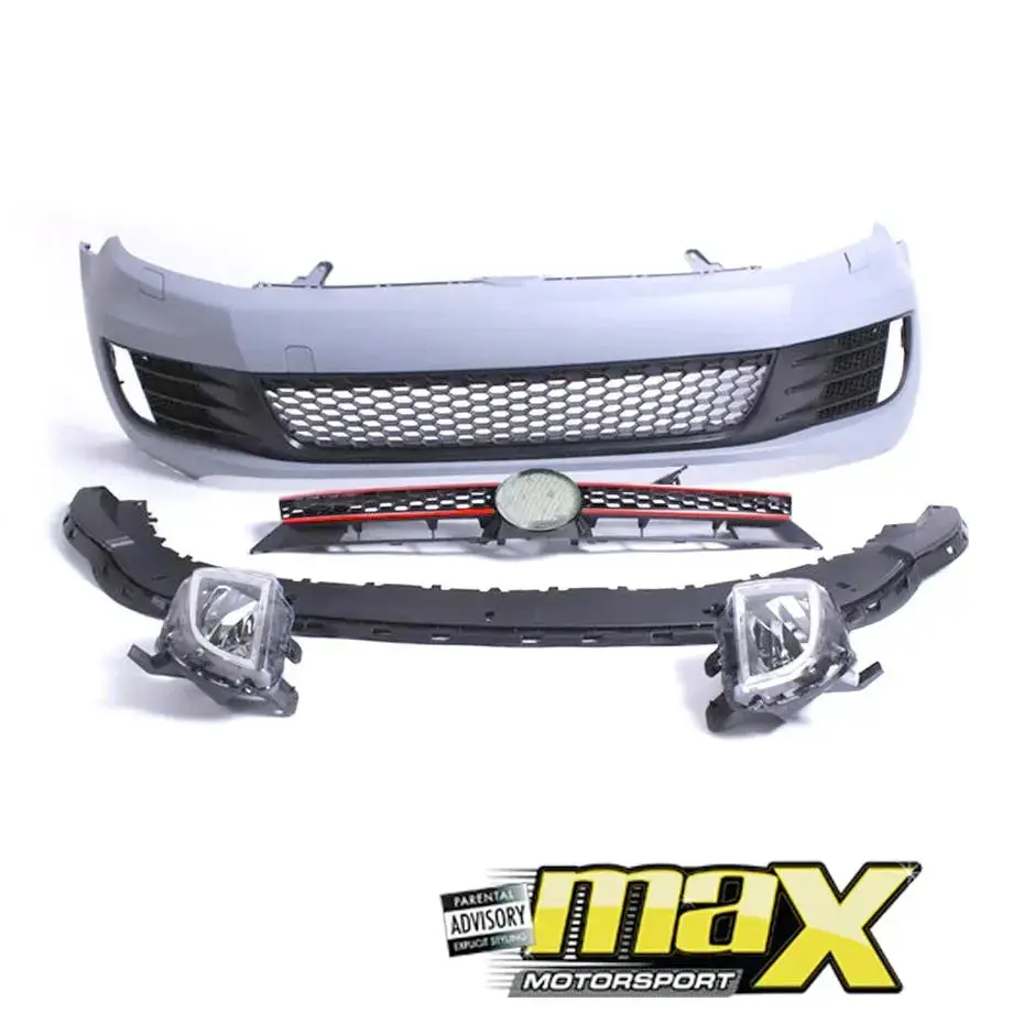 Suitable To Fit - Vw Golf 6 Gti Front Plastic Bumper With Fogs 1