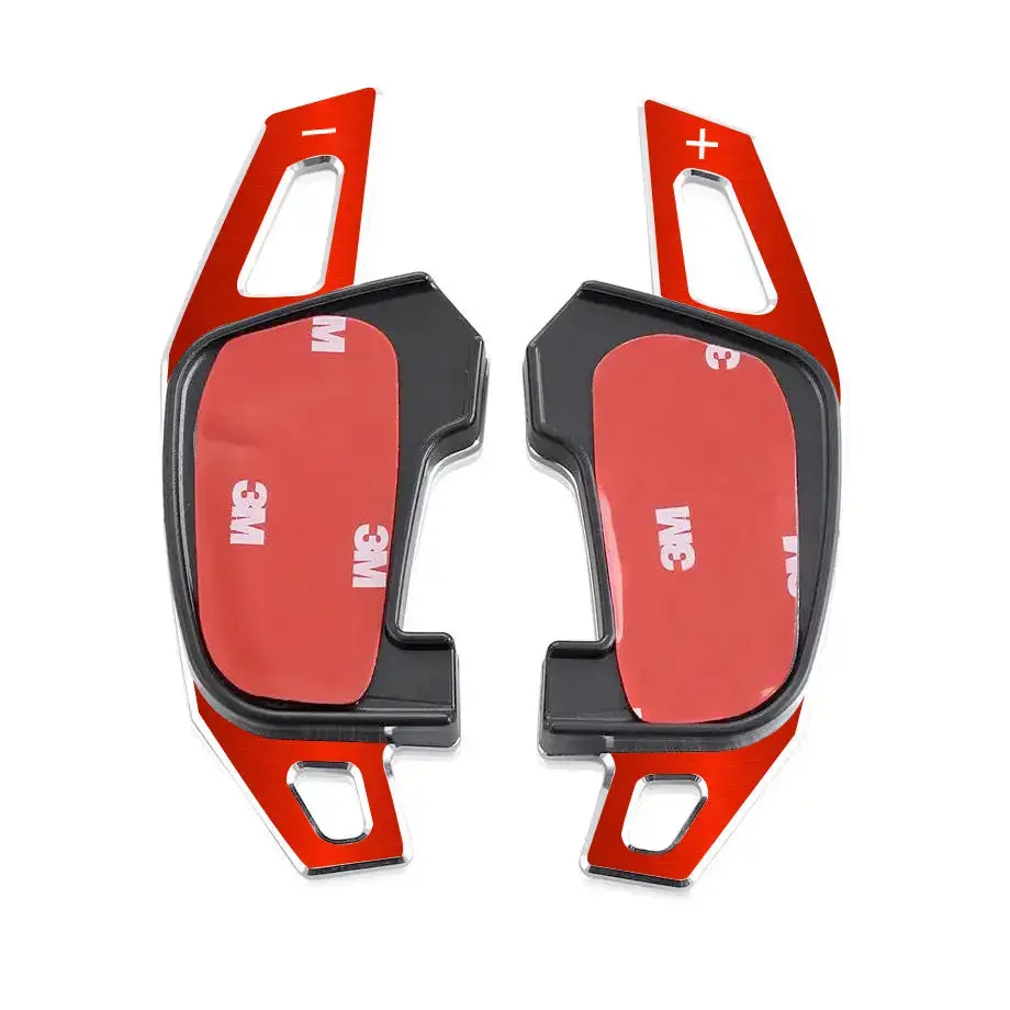 Suitable To Fit - Vw Golf 7 Gti Brush Aluminium Red Paddle Shift Extensions 1