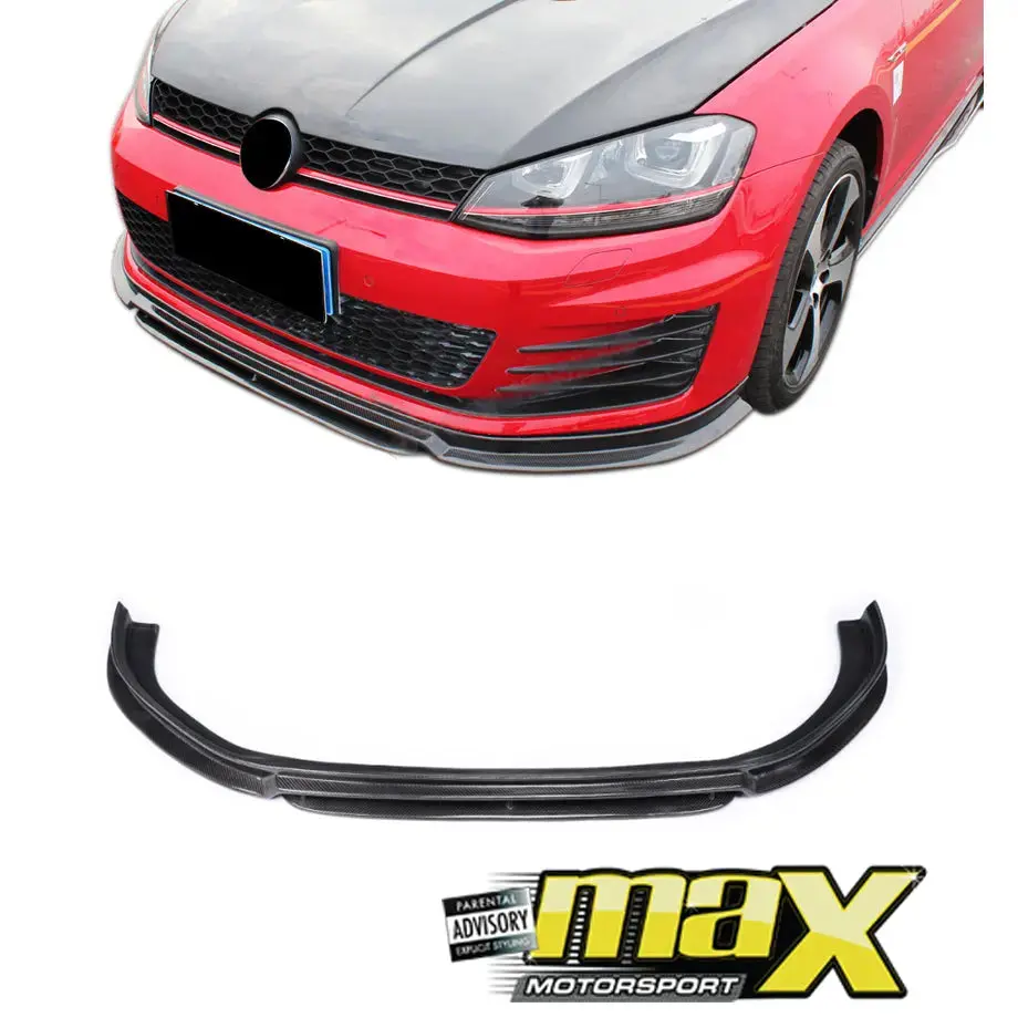 Suitable To Fit - Vw Golf 7 Gti / R Carbon Fibre 2-Piece Front Spoiler 1