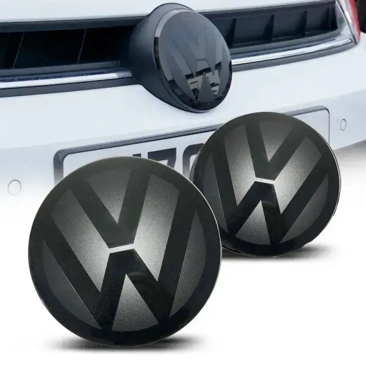 Suitable To Fit - V-W Golf 7 Smoked Black Stick On Emblem Badge Cover (Pair) 1
