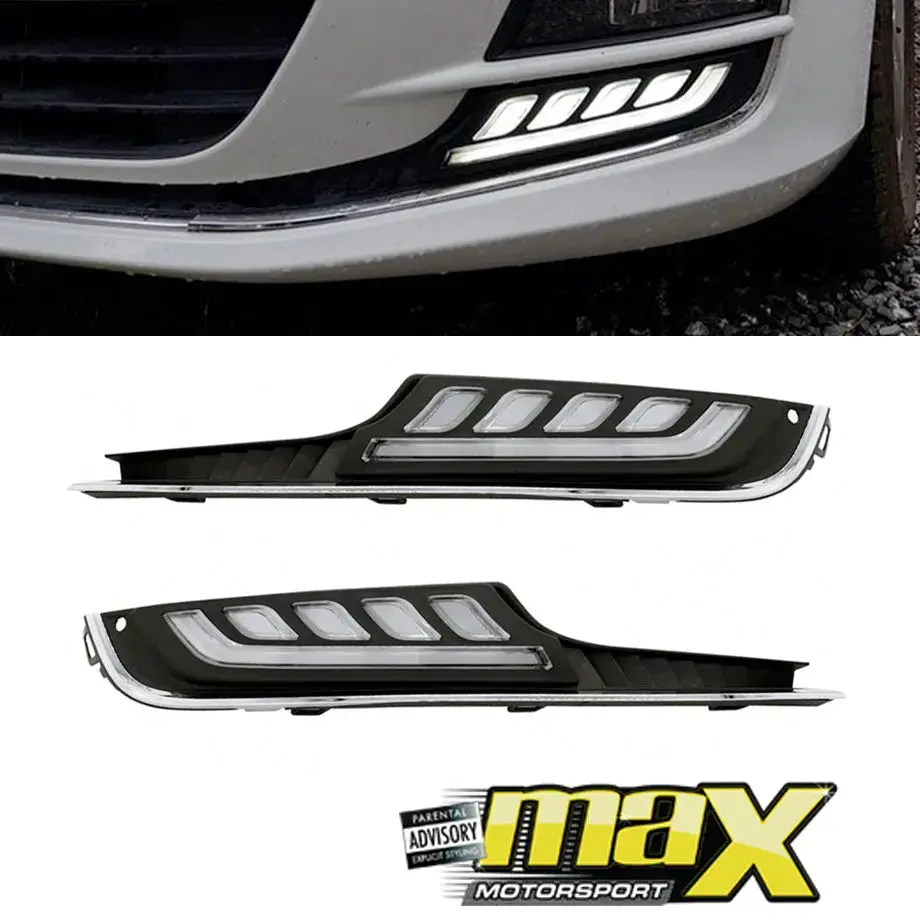 Suitable To Fit - Vw Golf 7 Tsi (14-On) Led Drl Fog Lamp Add On With Indicator Function 1