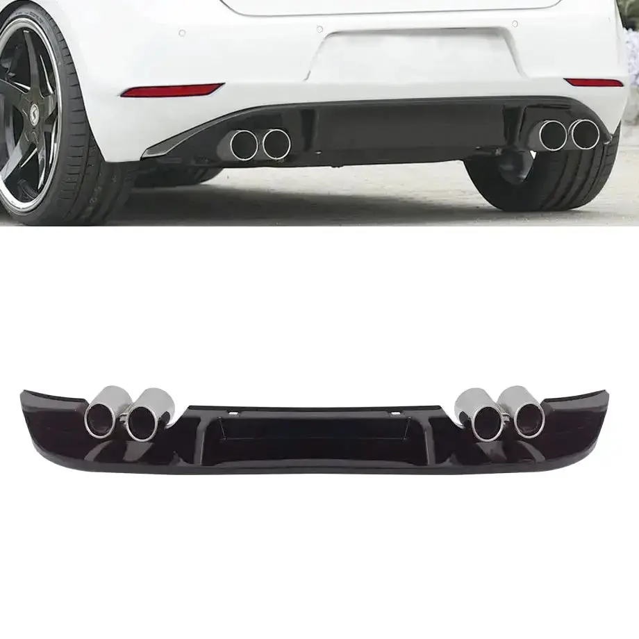 Suitable To Fit - Vw Golf 7.5 Tsi Gloss Black R-Style Rear Diffuser 1