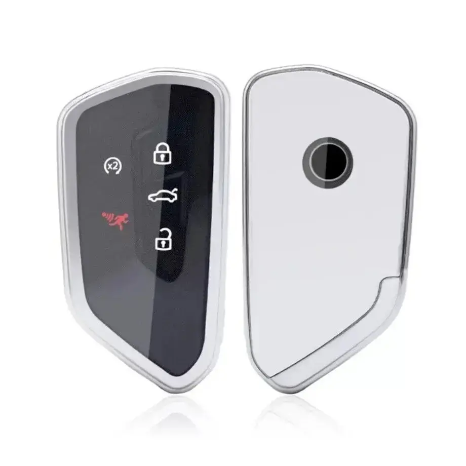 Suitable To Fit- Vw Golf 8 Soft Shell Key Case Cover - Silver 1