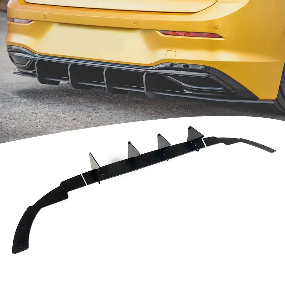 Suitable To Fit - Vw Golf 8 Gloss Black Maxton Style Rear Diffuser (21-On) 1
