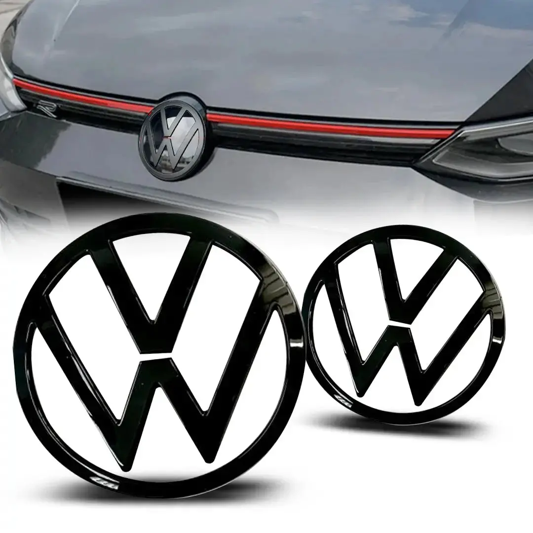Suitable To Fit - V-W Golf 8 Gloss Black Stick On Emblem Badge Cover (Pair) 1