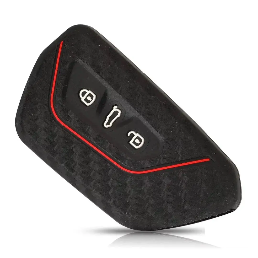 Suitable To Fit- Vw Golf 8 Soft Shell Carbon Look Key Case Cover 1