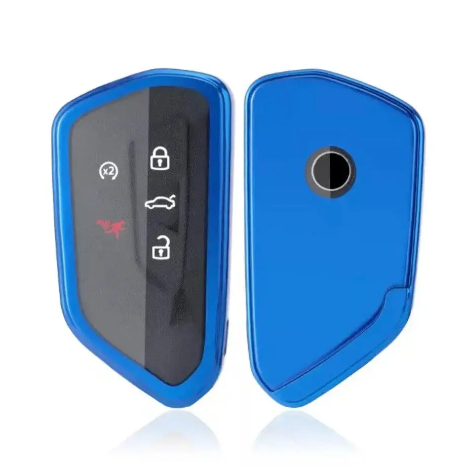 Suitable To Fit- Vw Golf 8 Soft Shell Key Case Cover - Blue 1