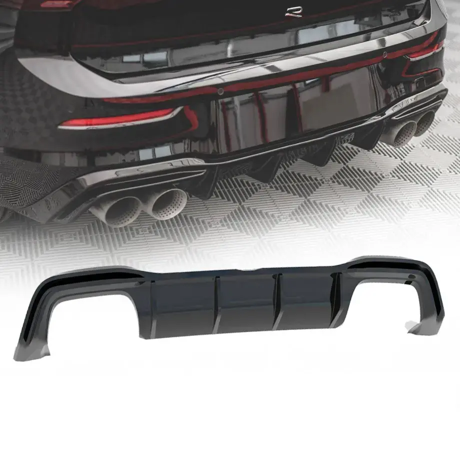 Suitable To Fit - Vw Golf 8R Maxton V2-Style Gloss Black Diffuser 1