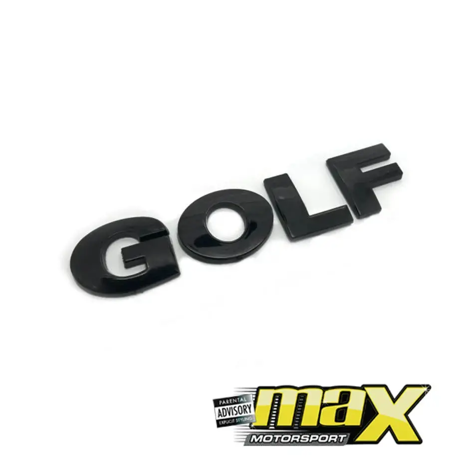 Suitable To Fit- Vw Golf Black Lettering Badge 1