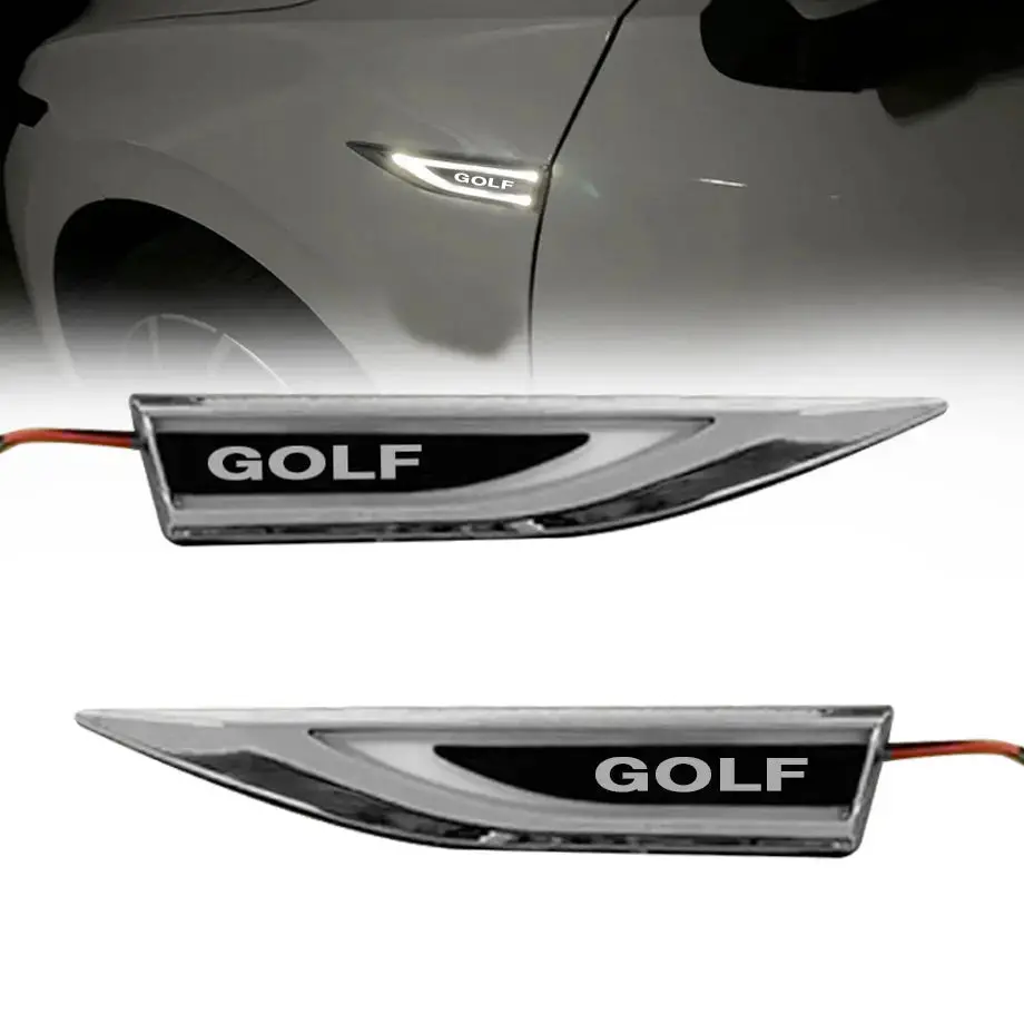 Suitable To Fit - Vw Golf Led Light Up Side Fender Badge (Pair) 1