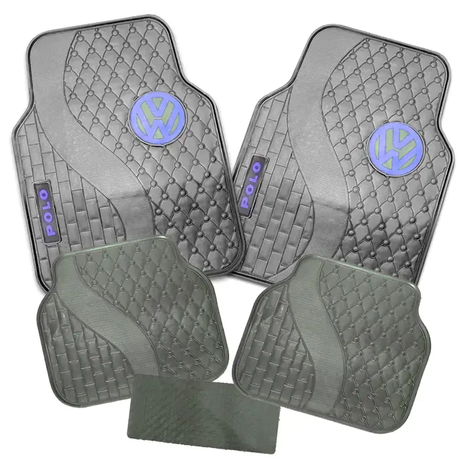 Suitable To Fit - Vw Polo 5-Piece Rubber Car Mats (Blue) 1