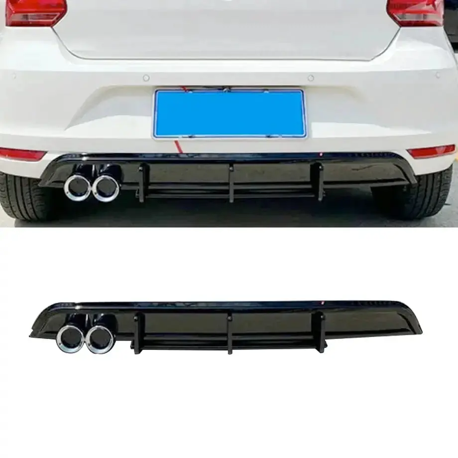 Suitable To Fit - Vw Polo 6 Tsi To Gti Gloss Black Diffuser With Dummy Exhaust 1