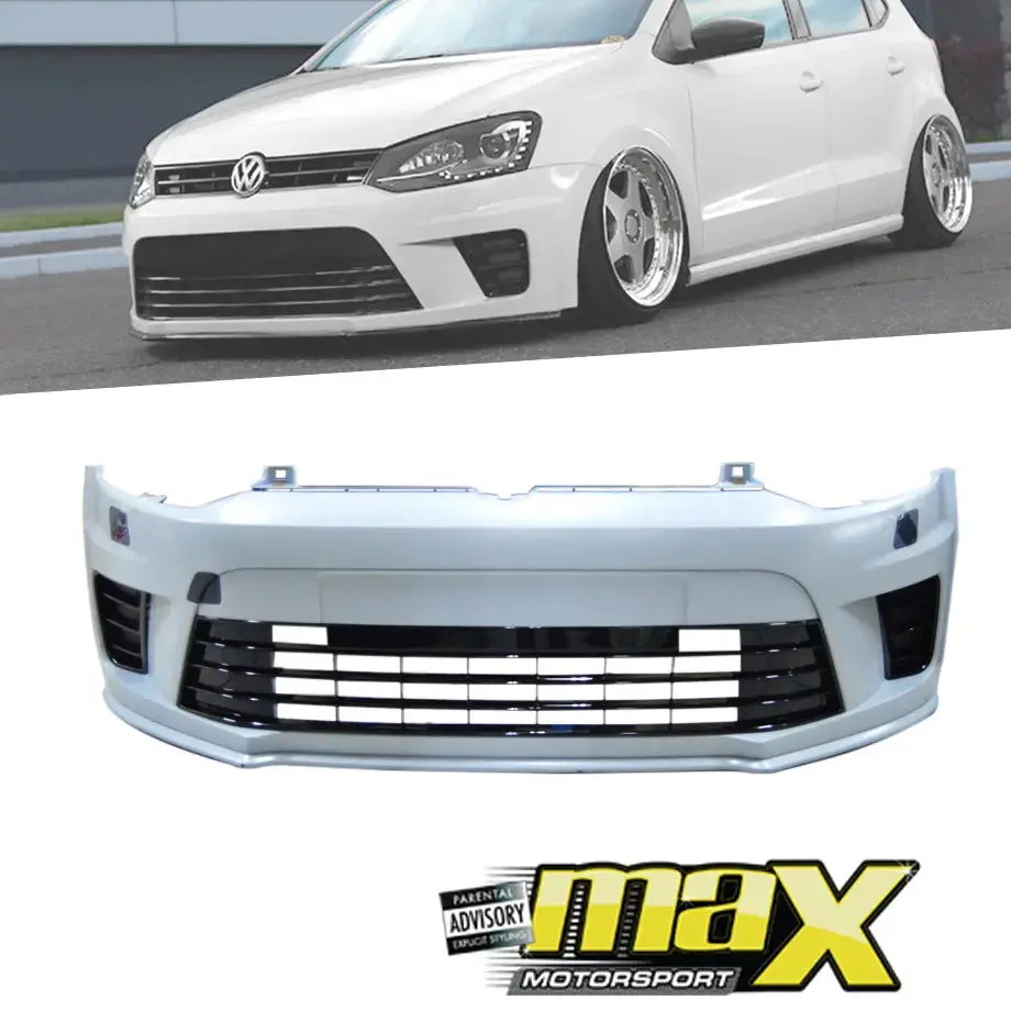 Suitable To Fit - Vw Polo 6 Wrc Style Plastic Front Bumper Upgrade 1