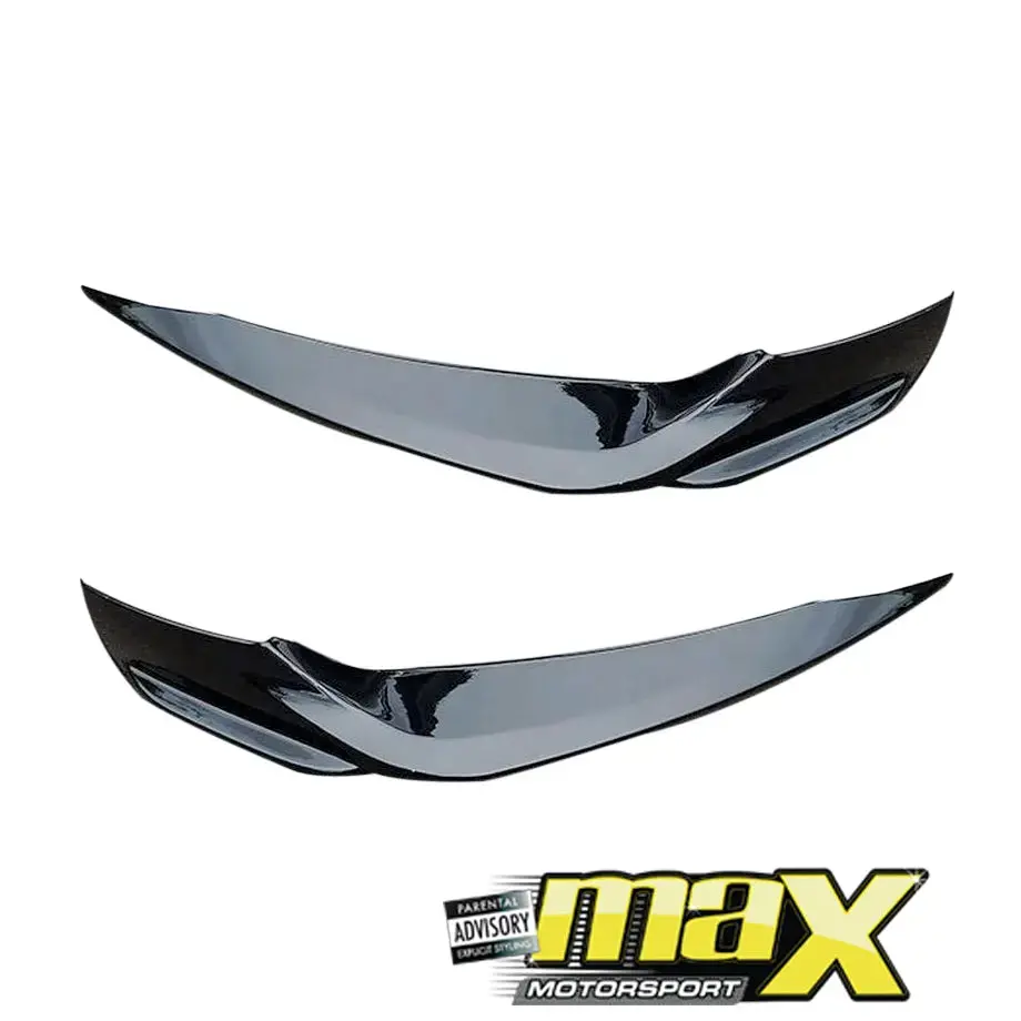 Suitable To Fit - Vw Polo 8 Aw Non Gti (18-On) Gloss Black Plastic Front Splitters 1