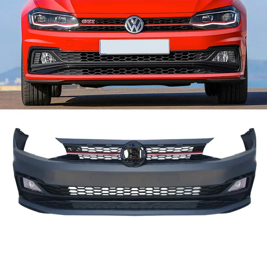Suitable To Fit - Vw Polo 8 Aw (18-22) Gti Style Plastic Front Bumper Upgrade 1